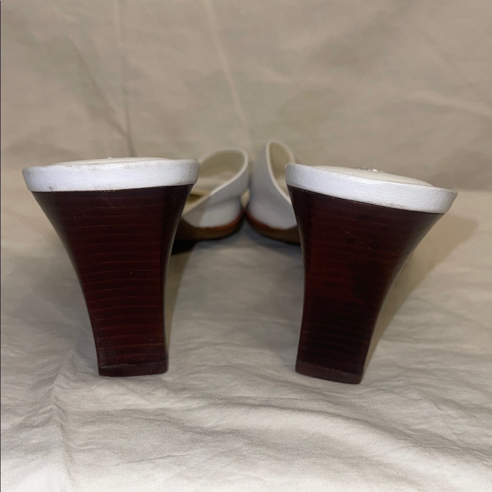 Rockport White Heeled Mules with Buckle - Picture 4 of 10
